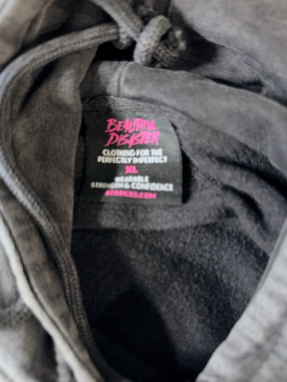 NEW XL Beautiful Disaster Hooded Sweatshirt -HATING ME WONT MAKE YOU PRETTY - Picture 3 of 3